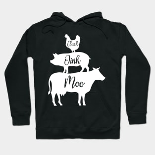 Cow Pig Chicken Farmer Hoodie